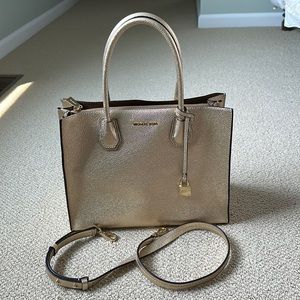 Michael Kors gold purse / tote, like new condition